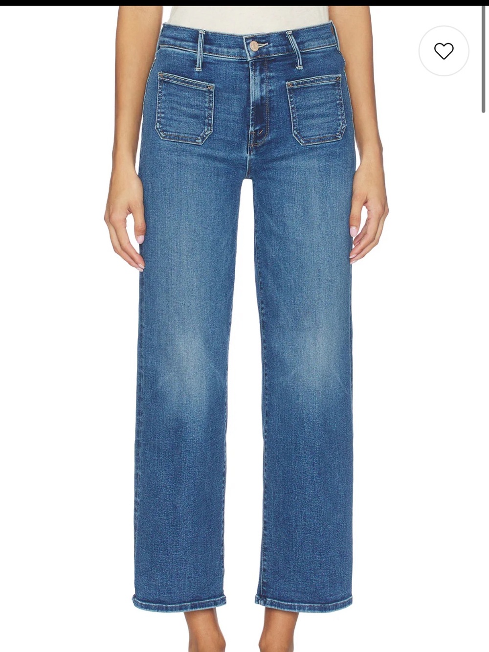 Mother Denim Mid Rise Maven Patch Pocket Ankle Jean